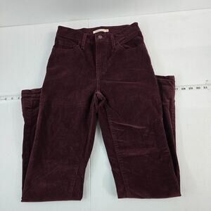Levi's 724 high rise straight jeans corduroy 26 red womens 6250